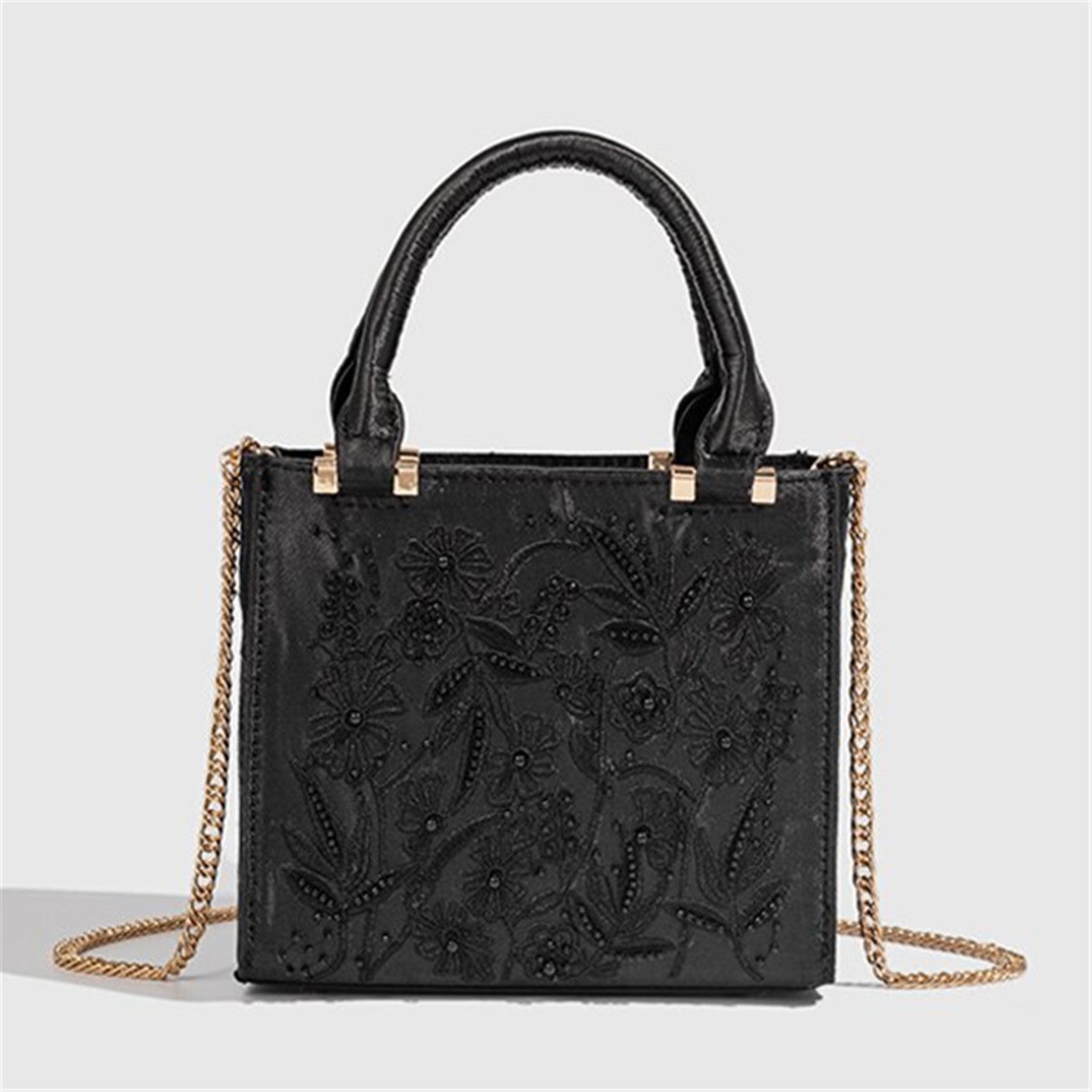 Women's Pearl Embroidered Fashion Silk Satin Textured Cheongsam Women's Messenger Bag