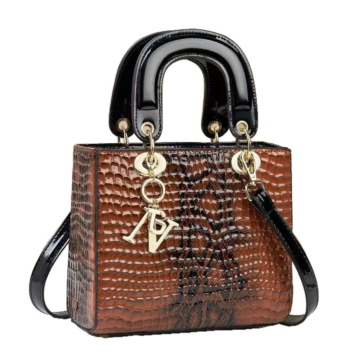 Women's Fashionable Stone Pattern Diana Light Luxury Bucket Bag