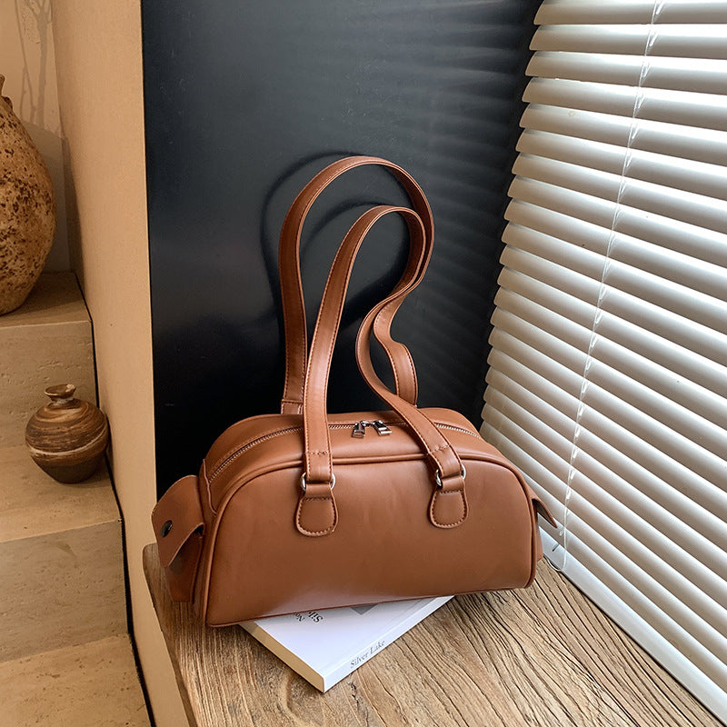 Women's Autumn Retro Textured Bowling Simple Pillow Underarm Bag