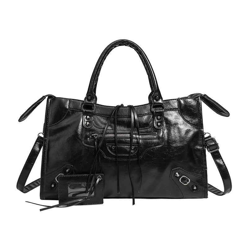 American Retro Rivet Motorcycle Female Fashion Tote Bag
