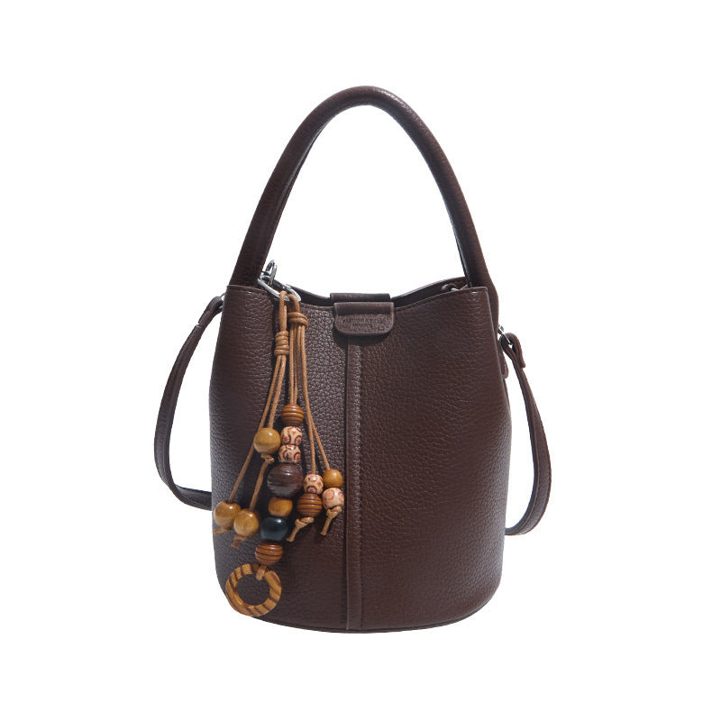 Women's Niche Retro Advanced Texture Daily Commuter Cross Bucket Bags