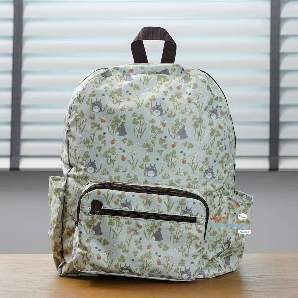 Cartoon Totoro Clover Full Printed Fresh Foldable Backpacks