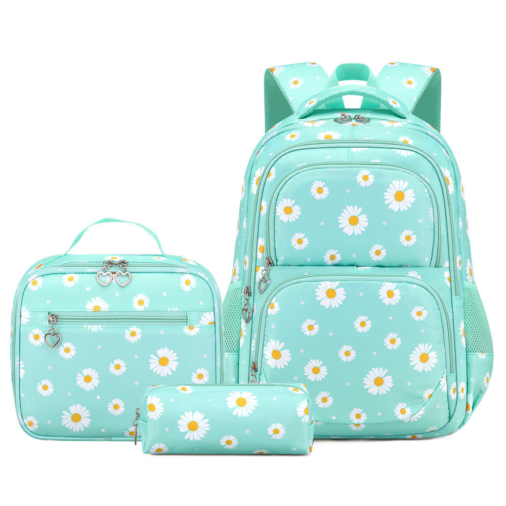 Little Daisy Three-piece Set Large Capacity Spine Women's Backpack