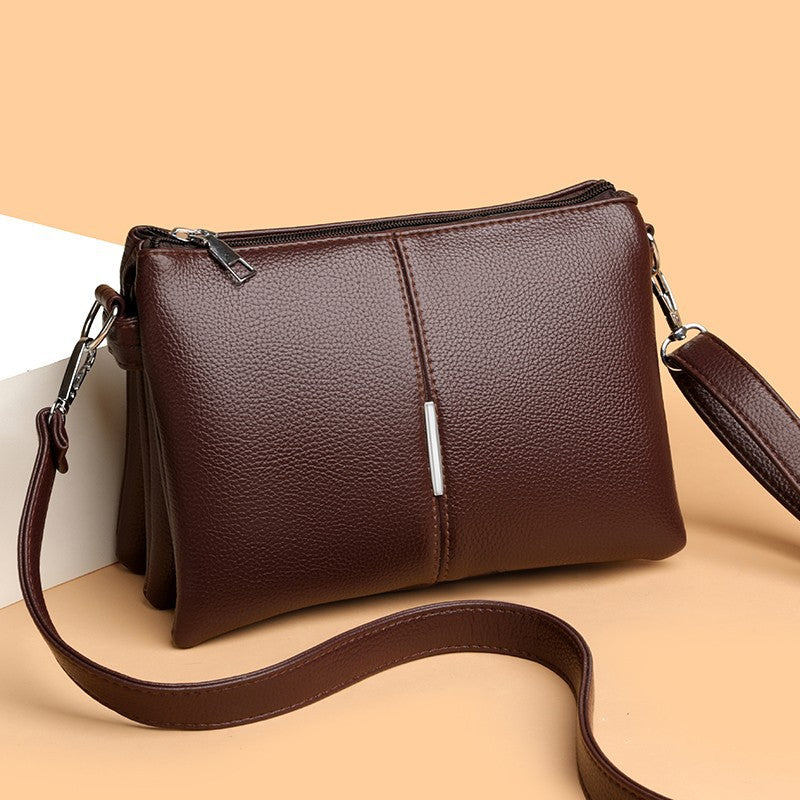 Women's Fashionable Simple Soft Leather Textured Commuter Women's Shoulder Bag