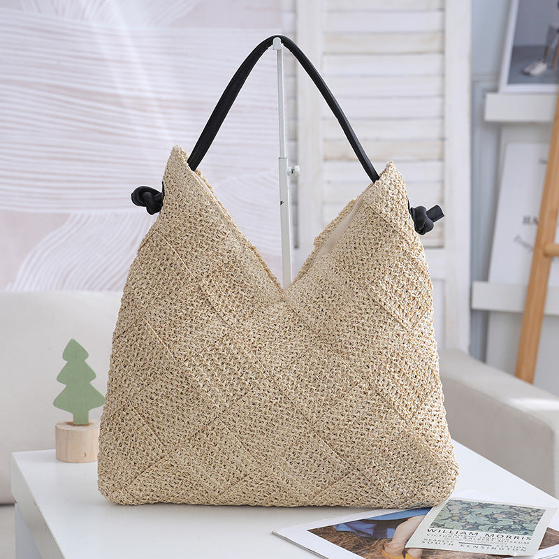 Women's Texture Handmade Straw Idle Style Holiday Leisure Women's Shoulder Bag