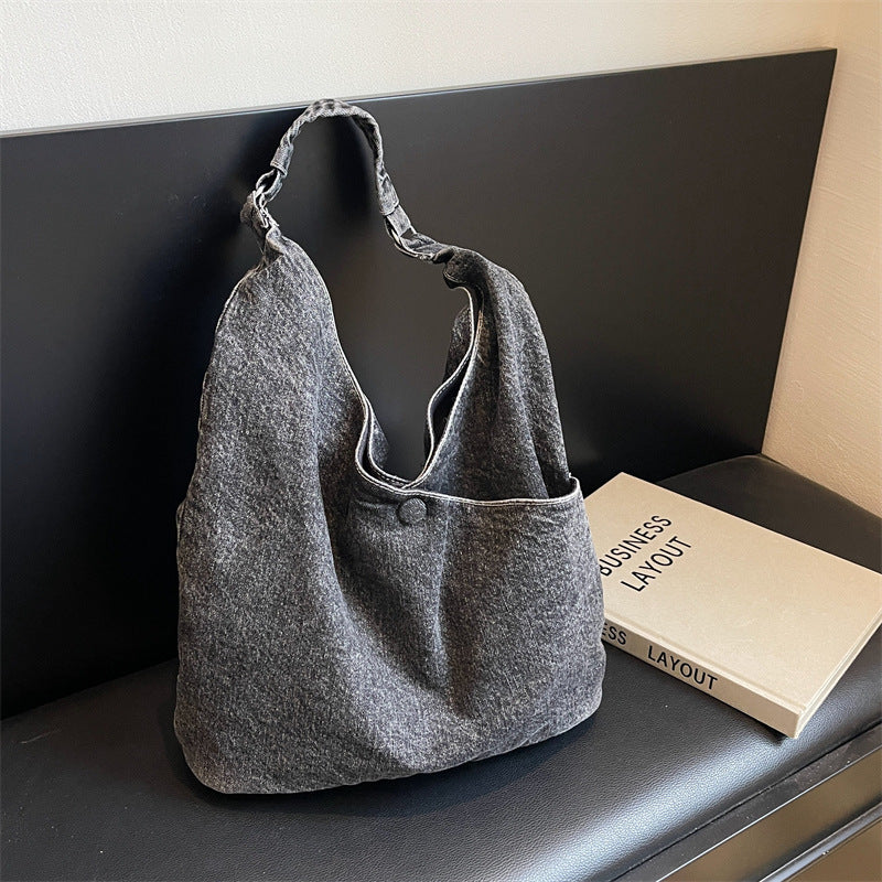 Classic Women's Retro Denim High-grade Minority Underarm Bag