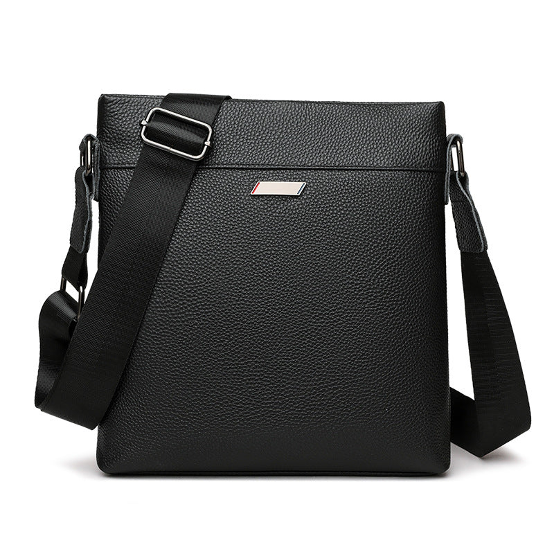 Men's First Layer Cowhide Genuine Leather Vertical Commuter Lightweight Bags
