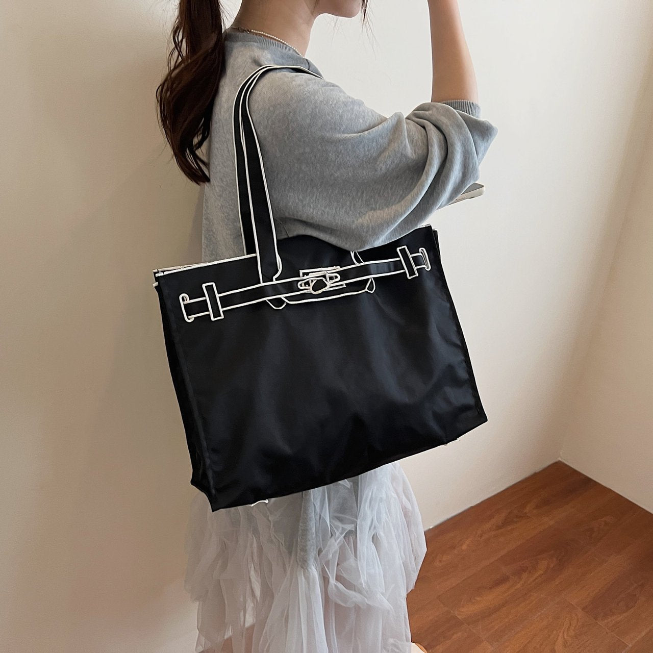 Embroidered Fashion Large Capacity Environmental Protection Shopping Everyday Joker Women's Shoulder Bag