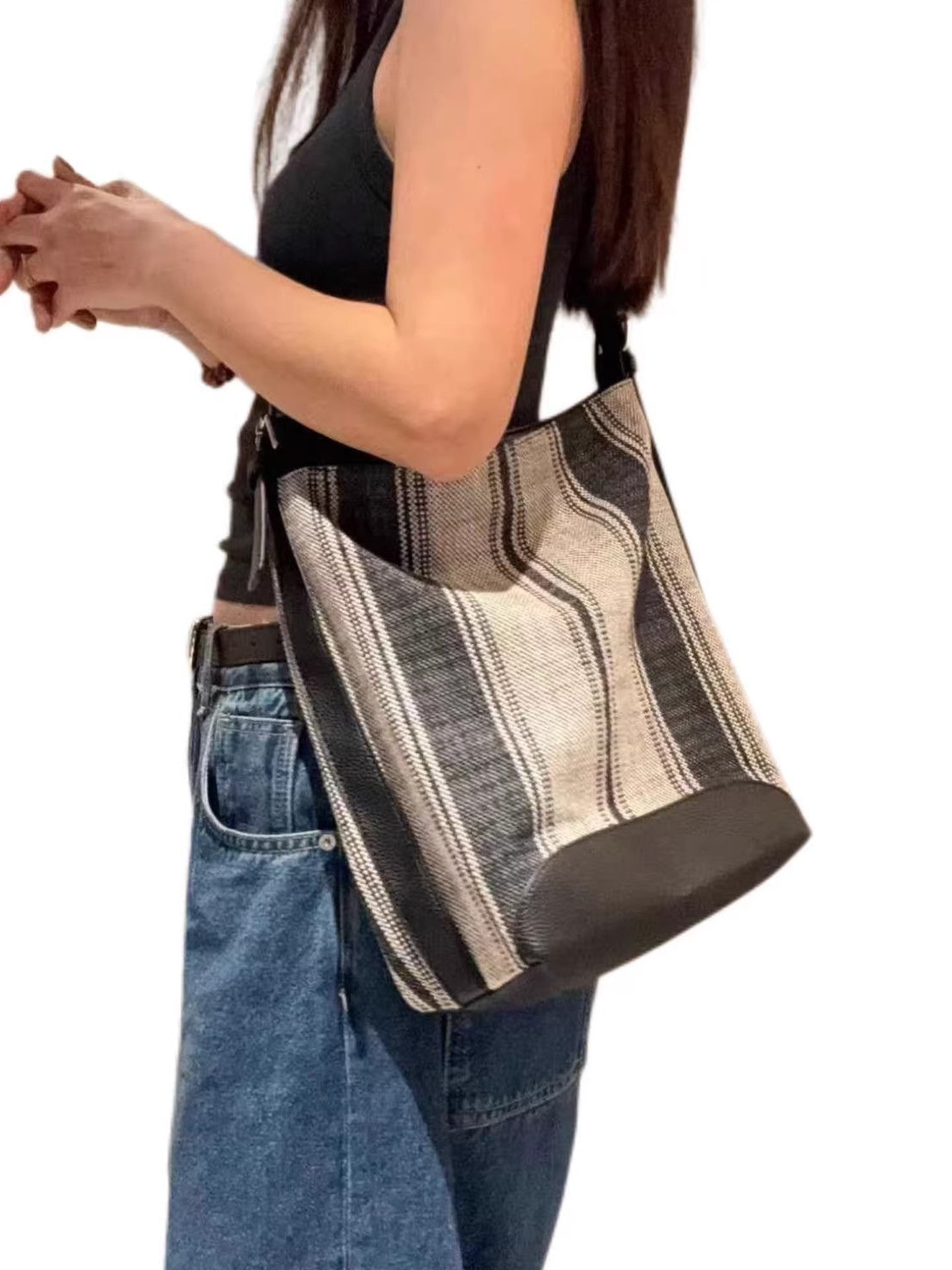 Women's Vintage Stripe Light Luxury Minority High-grade Women's Messenger Bag