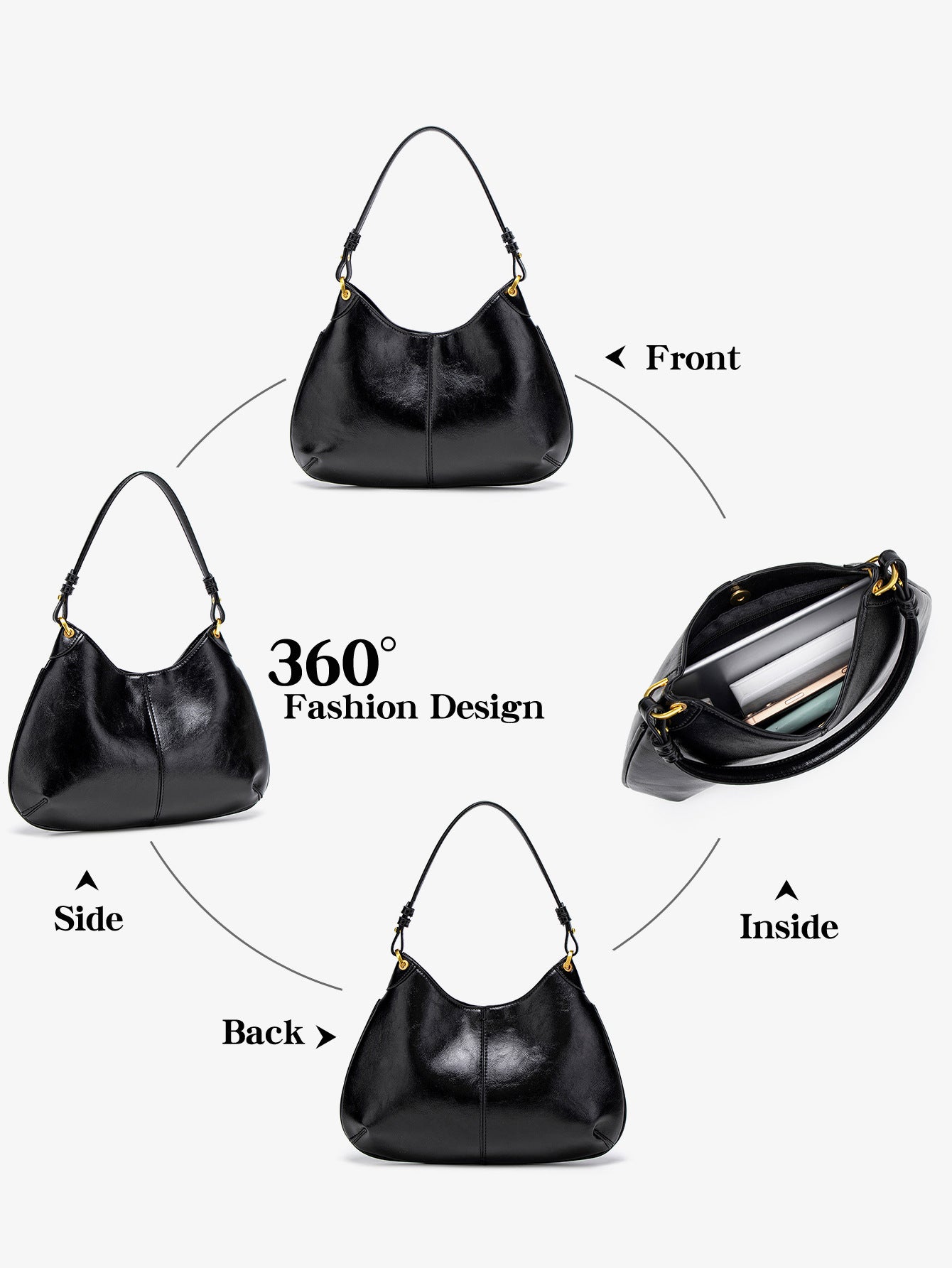 Women's Simple Fashion Large Capacity Solid Color Design Commute Women's Shoulder Bag