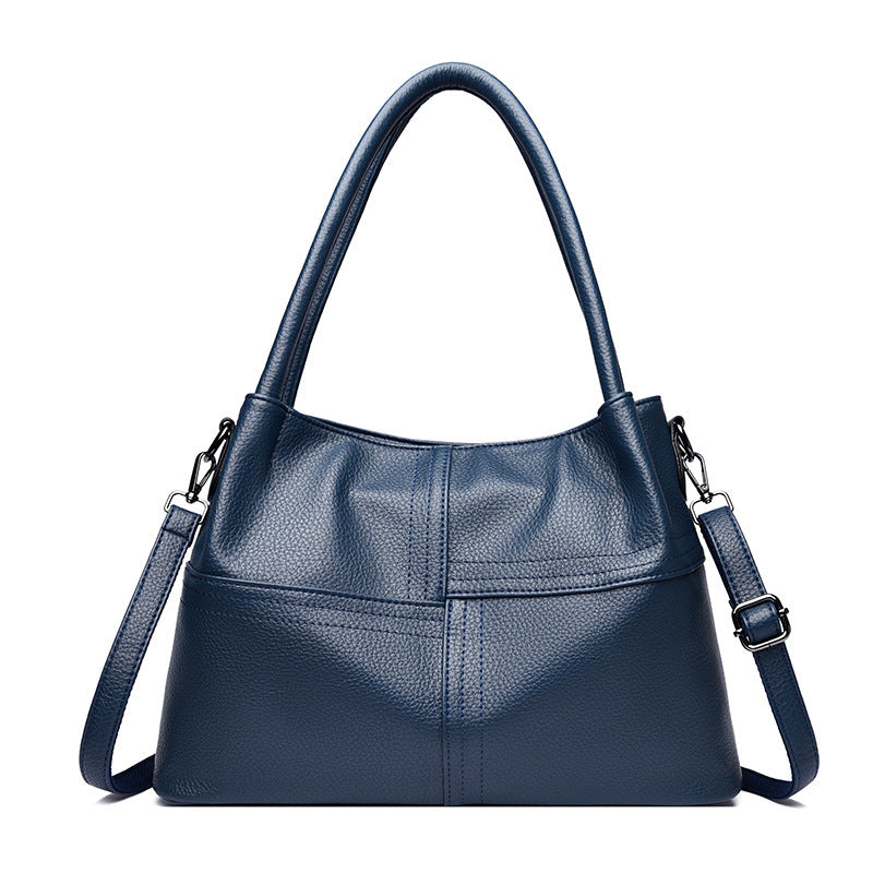 Women's Texture Stitching Soft Leather Leisure Commute Women's Messenger Bag