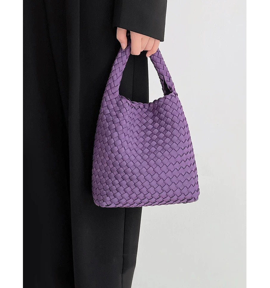 Women's Nylon Hand-woven Large Capacity Lazy Loose Bucket Bags