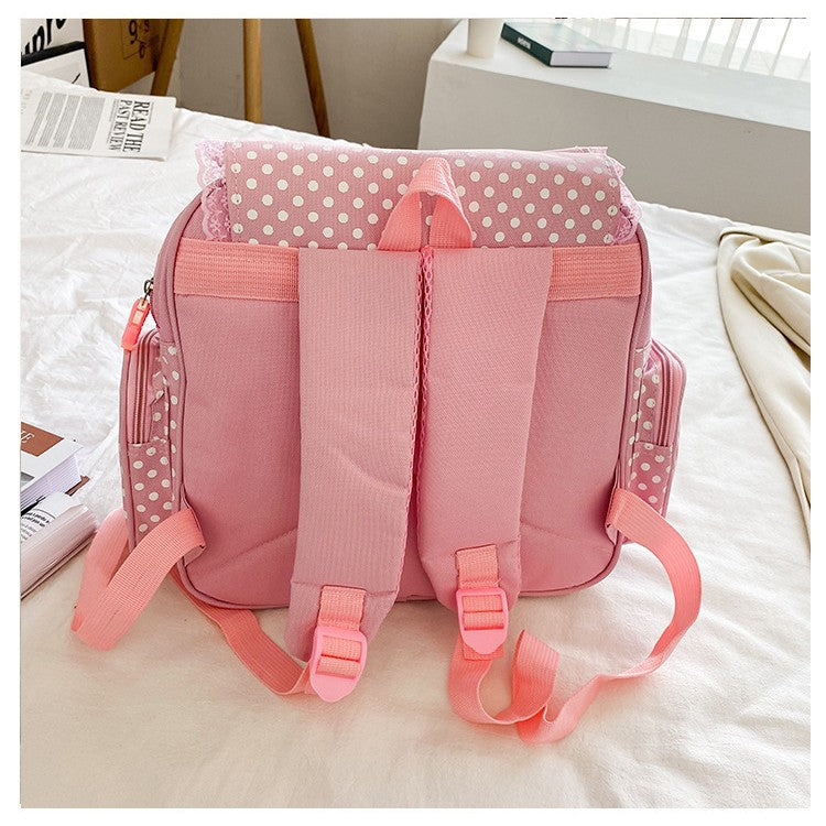Women's Soft Sweet Lady Cute Embroidered Fruit Strawberry Lace Backpacks