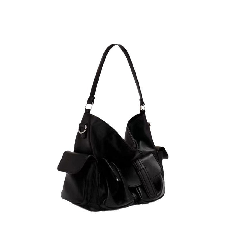 Retro Large Capacity Motorcycle Today Black Women's Shoulder Bag