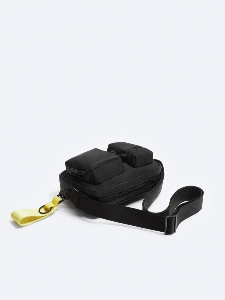 Men's Fashion Black Nylon Cloth Mini Commuter Bags
