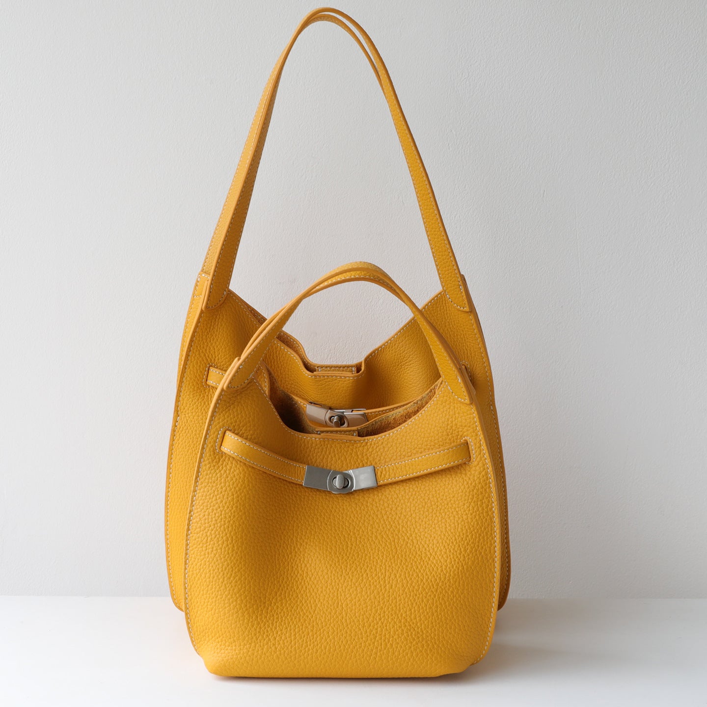 Layer Cowhide Large Capacity Totes High-grade Style Underarm Women's Shoulder Bag