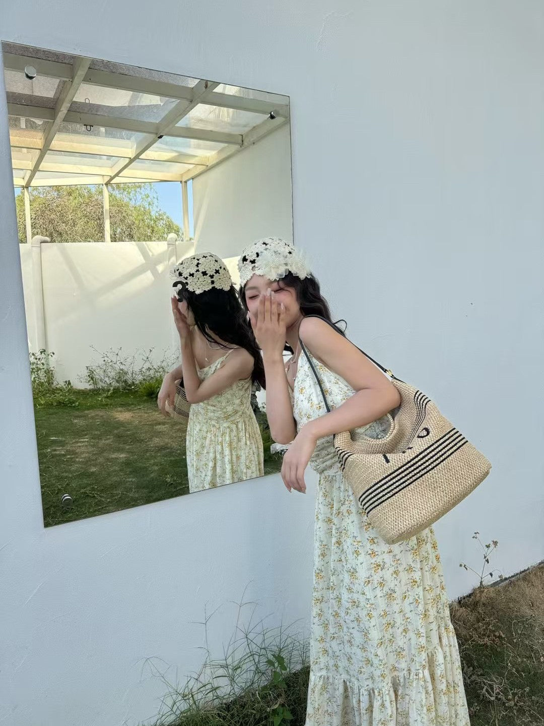 Women's Olivia Wang Summer Woven Lafite Straw Women's Messenger Bag
