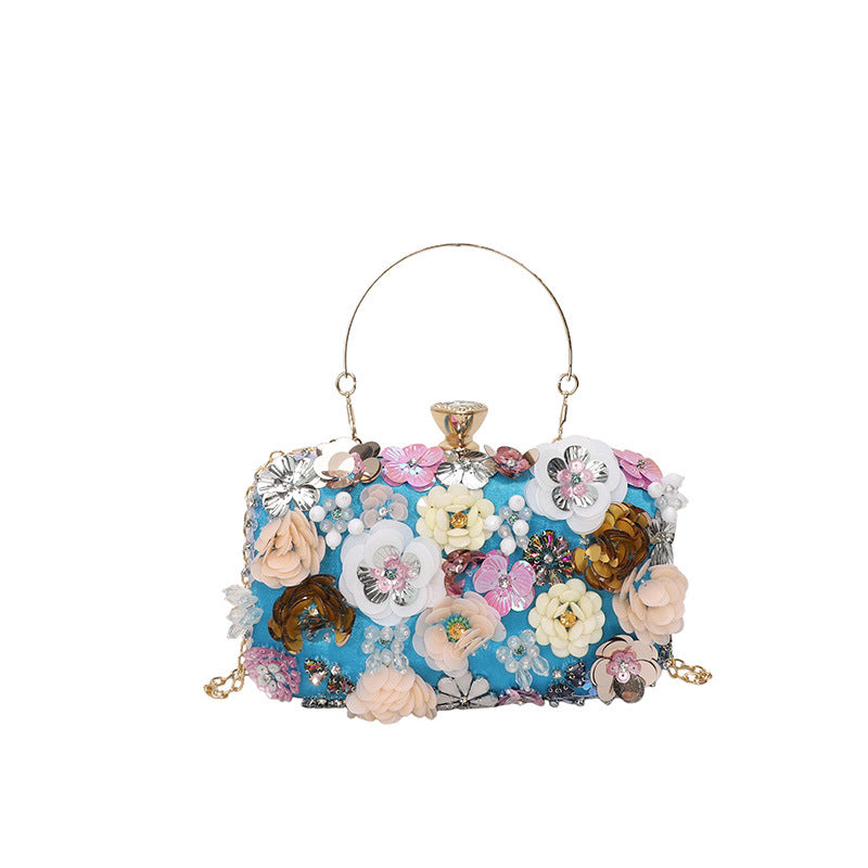Women's Flower Dinner Fashion Chain Box Women's Shoulder Bag