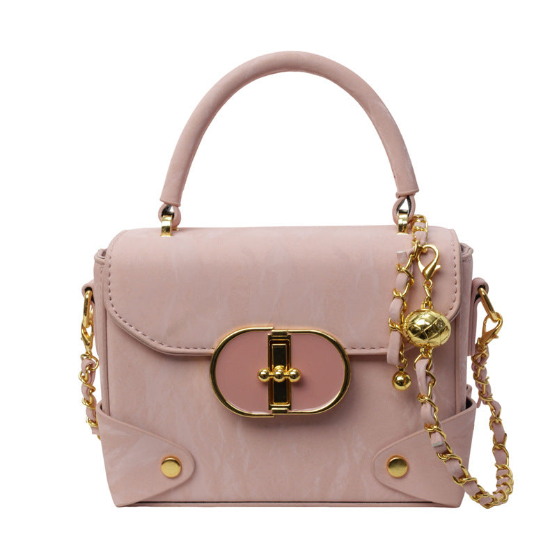 Women's Popular Contrast Color Portable Textured Women's Shoulder Bag