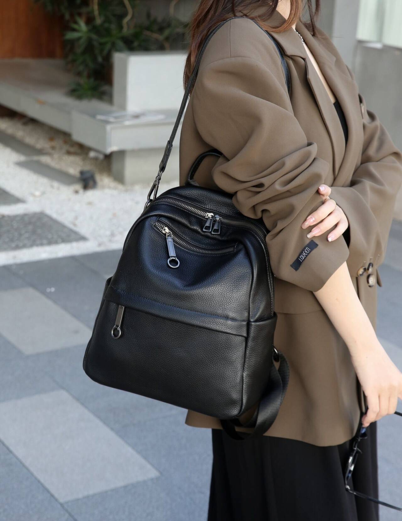 Women's Authentic Leather Tactile Feel Simple Daily Women's Backpack