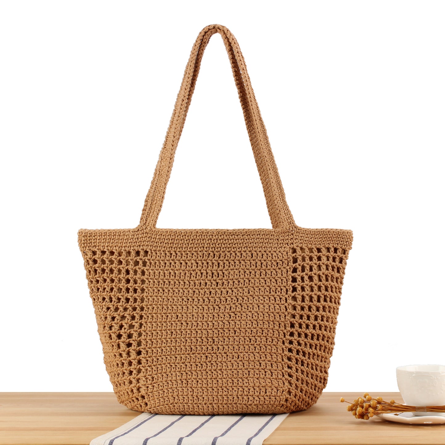 Women's Niche Mori Braided Straw Holiday Hollow Out Woven Pastoral Women's Shoulder Bag