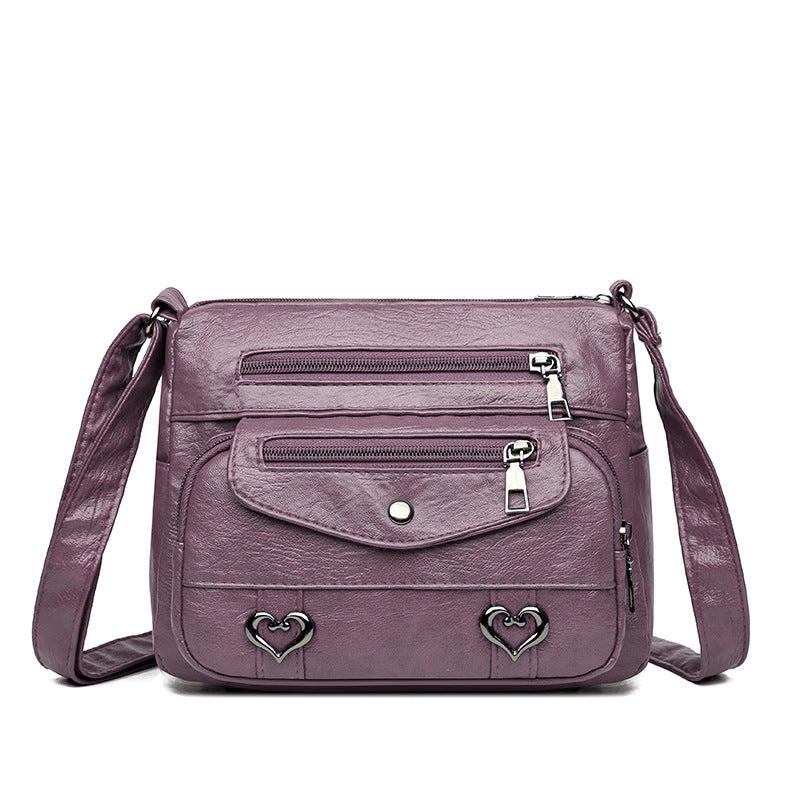 Women's Soft Leather Fashion Retro Large Capacity Shoulder Bags