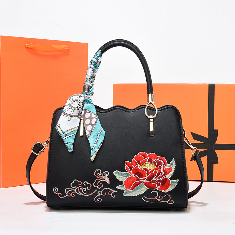 Women's Large Capacity Fashionable Simple Embroidery Mother's Day Women's Handbag