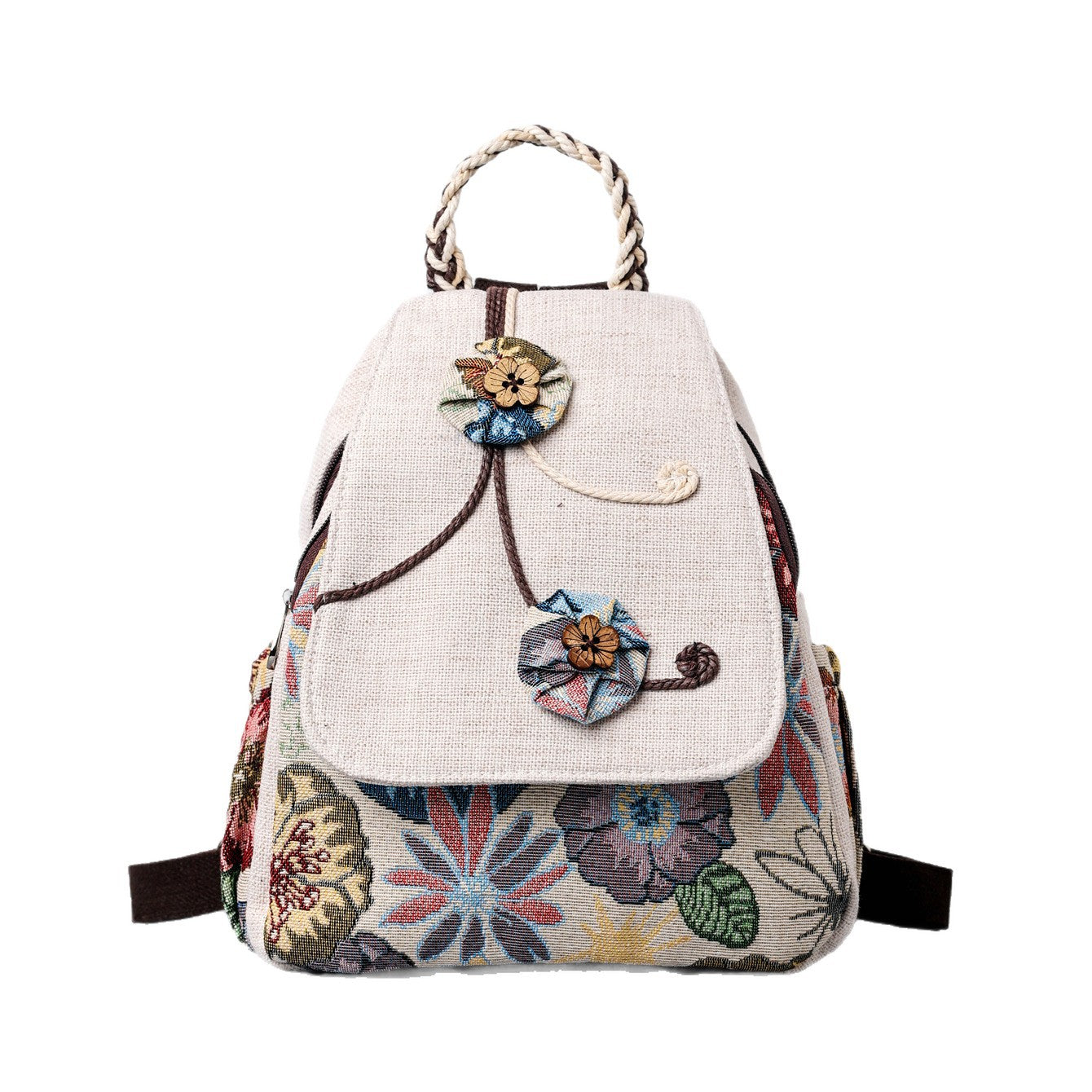 Women's Ethnic Style Retro Embroidered Flower Chinese Versatile Artistic Backpacks