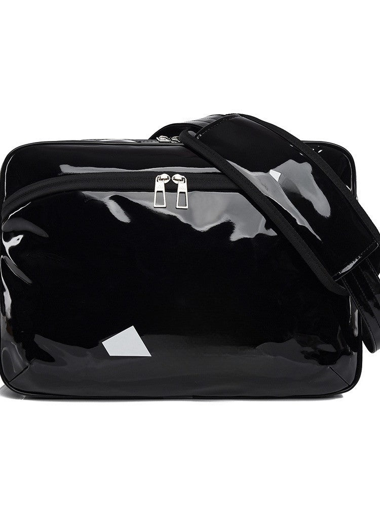 Women's Glossy Solid Color Simple Commute Leisure Backpack