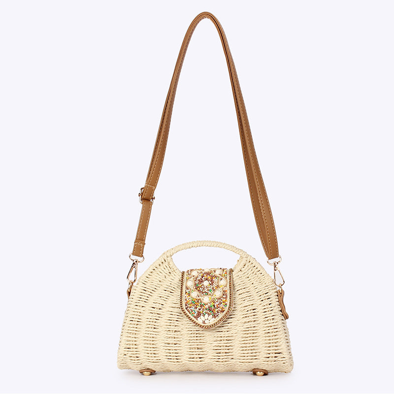 Women's Retro Fashion Woven Advanced Texture Minority Simple Design Women's Messenger Bag