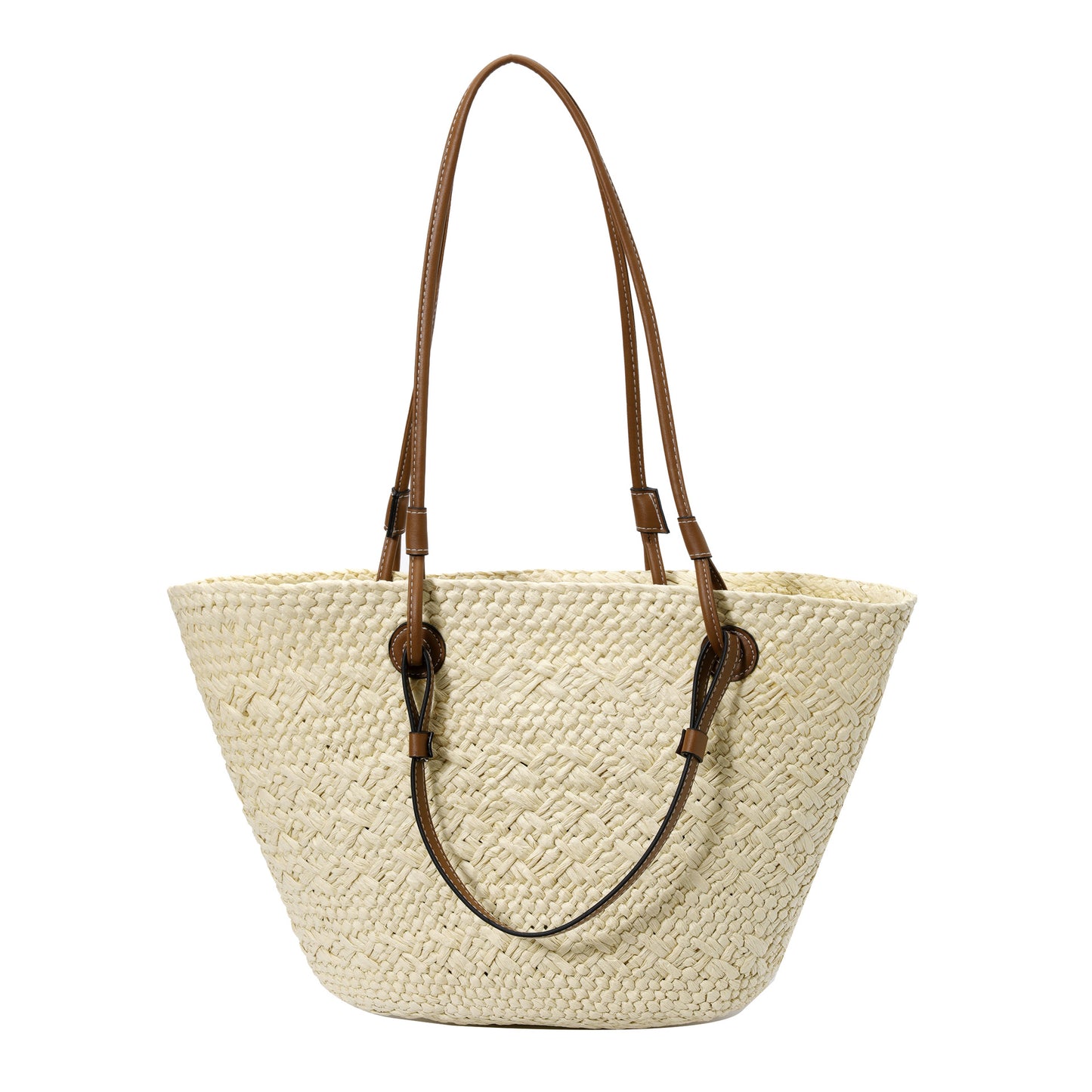 Women's Straw Woven Vegetable Basket Large Capacity Commuter Summer Seaside Vacation Tote Bag