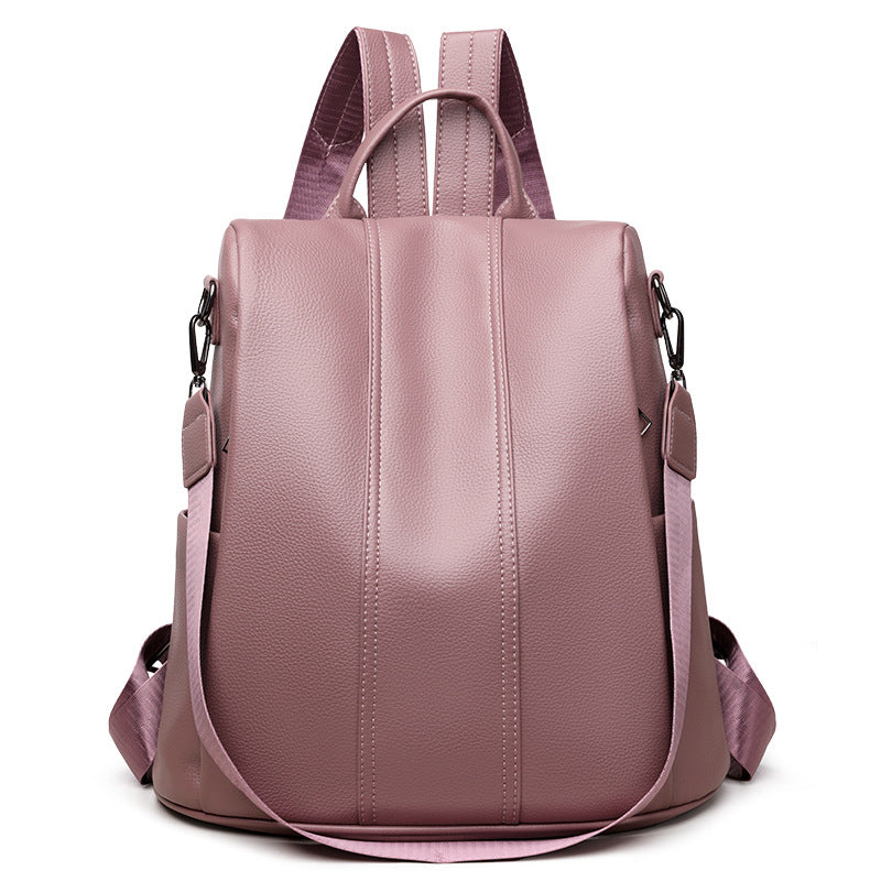 Women's Large Capacity Portable Trendy Fashion Soft Leather Women's Backpack