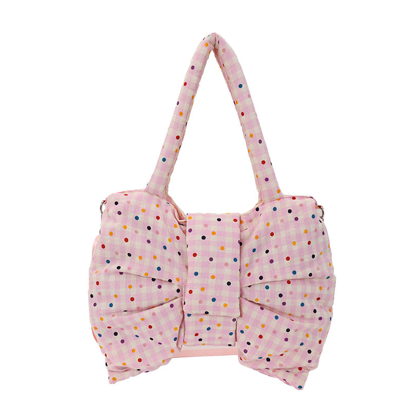 Korean Style Polka Dot Design Bow Sweet Women's Shoulder Bag