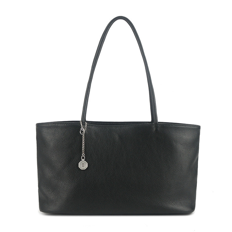 Women's Niche Shopping Cowhide Simple Large Capacity Underarm Bag