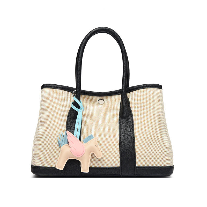 Women's Exquisite Portable Garden With Pony Pendant Large Capacity Western Women's Messenger Bag