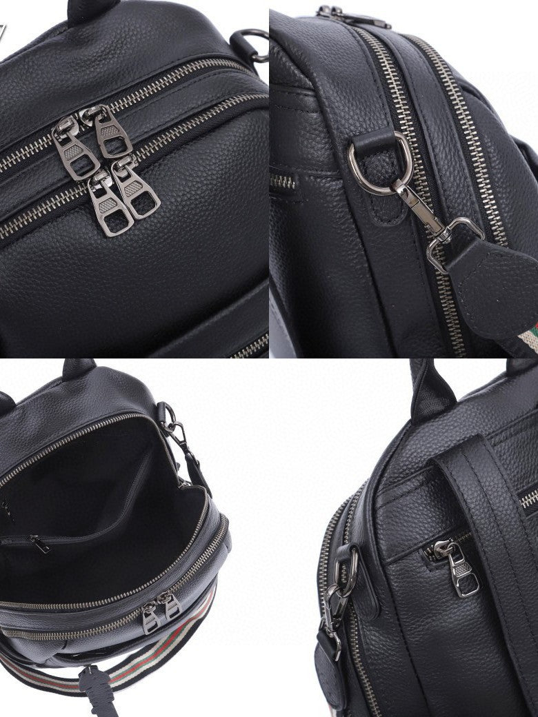 Women's Simple Korean Fashion Cowhide Trendy Female Women's Backpack