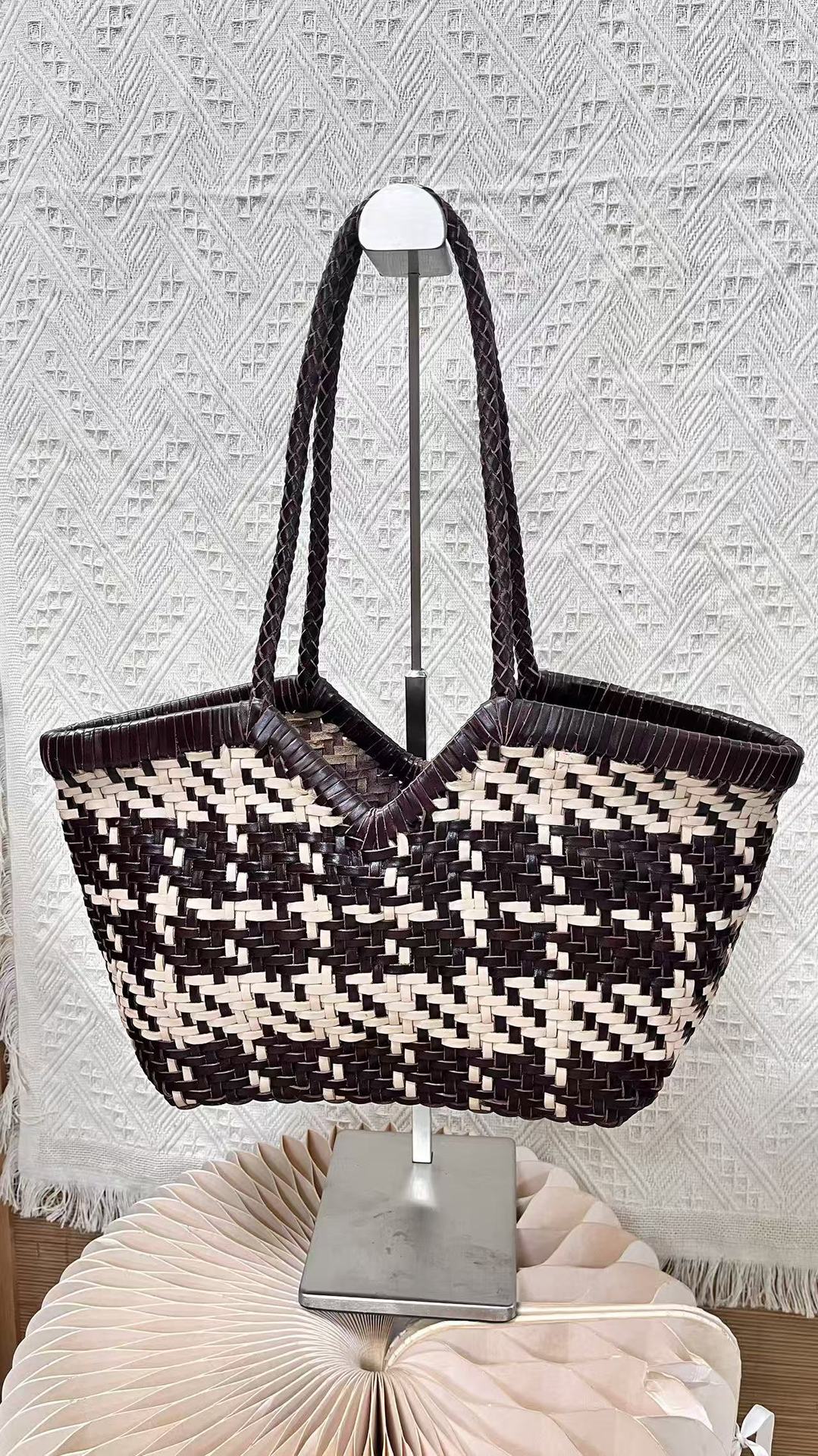 Women's First Layer Cow Woven Genuine Leather Women's Handbag