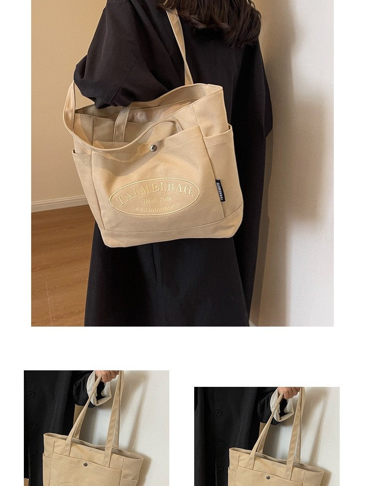 Canvas Thickened Large Capacity Minimalist Commuter Tote Bag