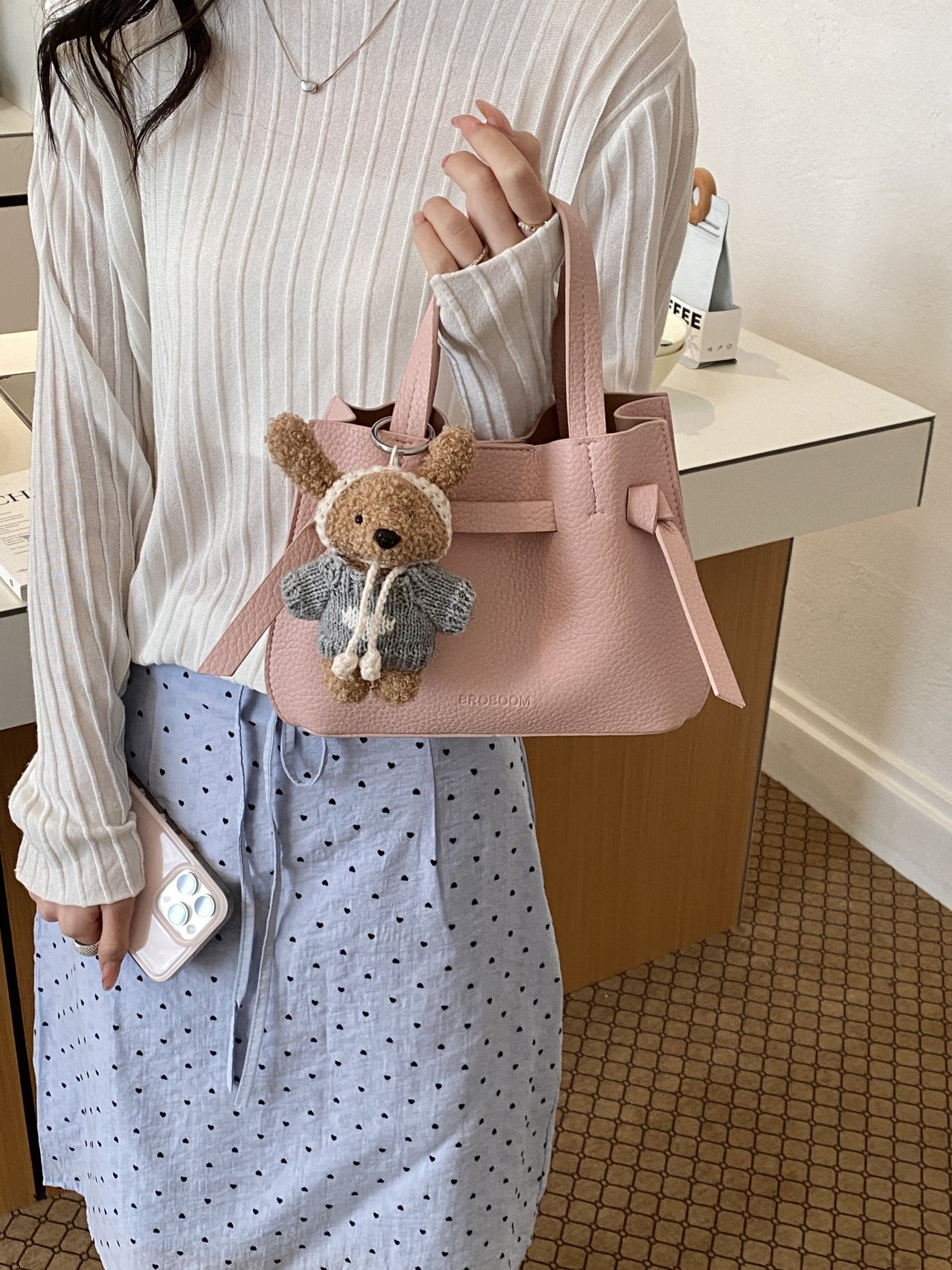 Retro Lychee Pattern Minority Fashion Western Women's Handbag