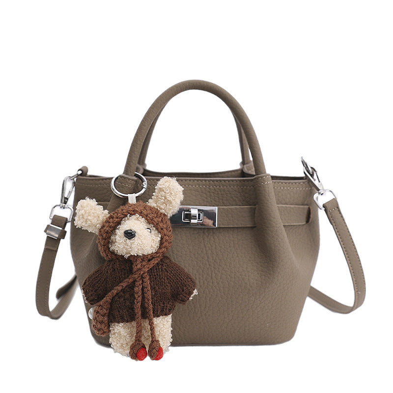 Women's Korean Style Lychee Pattern Vegetable Basket High-grade Bucket Bag