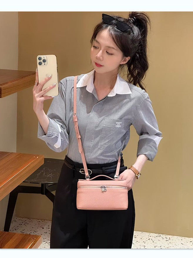 Women's First Layer Cowhide Lunch Box Genuine Leather Women's Shoulder Bag
