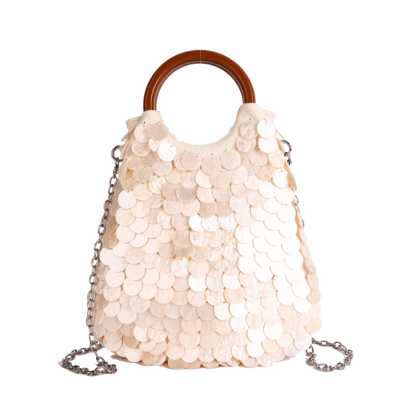 Glamorous High-grade Handmade Sequined Fairy Niche Bucket Bag