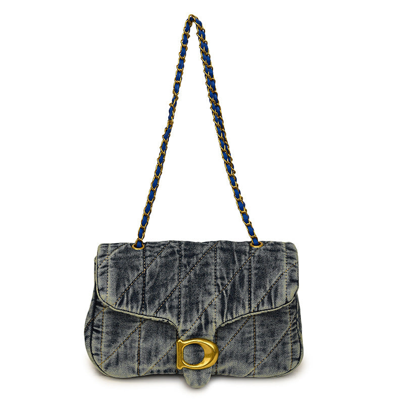 Women's Retro Distressed Denim Underarm Fashion Commuter Women's Shoulder Bag
