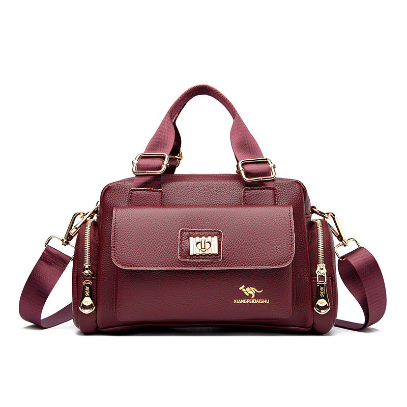 Women's Light Luxury Soft Leather Commuter Large Bags