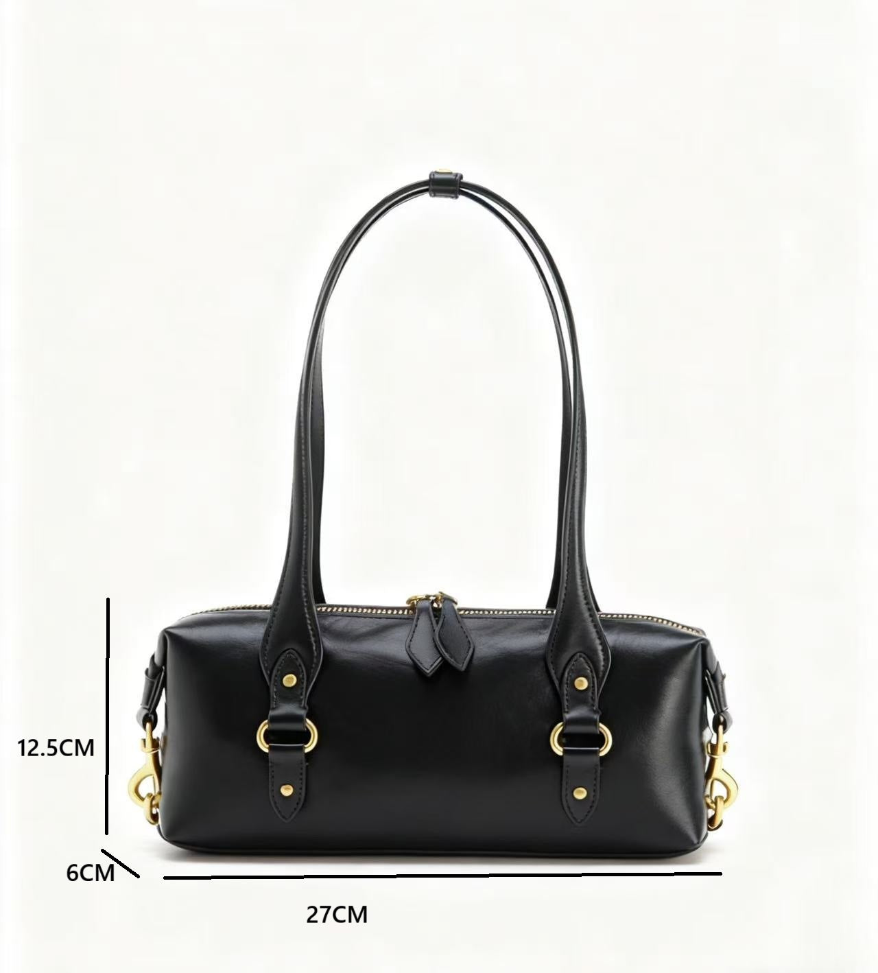 Women's Western European Fashion Cracked Effect Metal Detail Women's Shoulder Bag