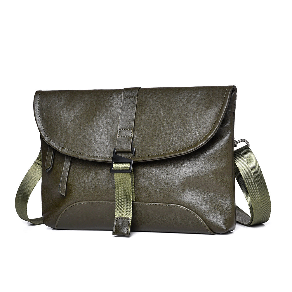Men's Leather Fashion Trendy Top Layer Vegetable Shoulder Bags