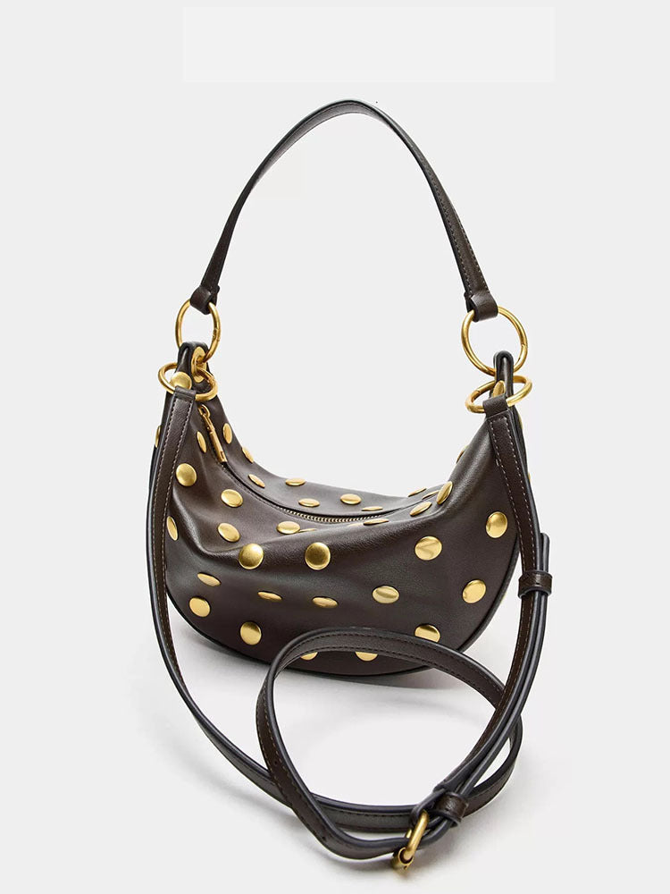 Women's Fashion Rivet Dumpling Fashionable Texture Commuter Underarm Bag
