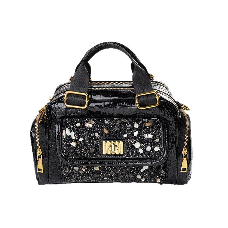 Women's Crocodile Pattern Patent Leather High-grade Fashion Shiny Light Bags