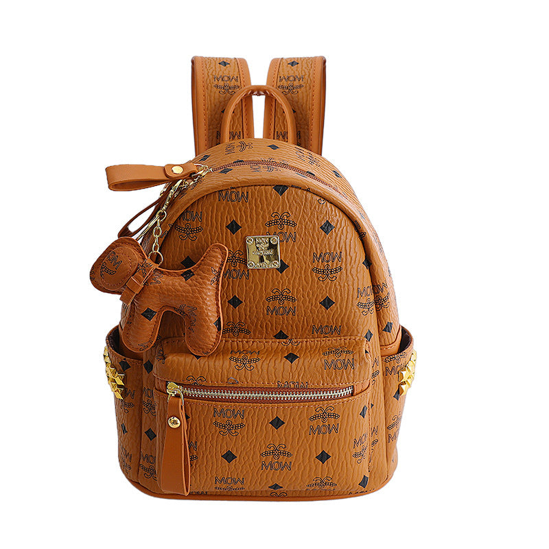 Korean Style Fashionable Retro Classic Presbyopic Letter Backpacks