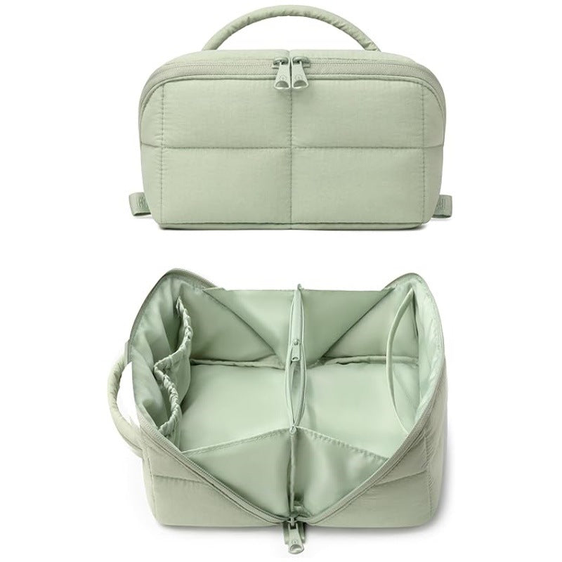 Candy Color Quilted Cotton Bubble Storage Makeup Bag